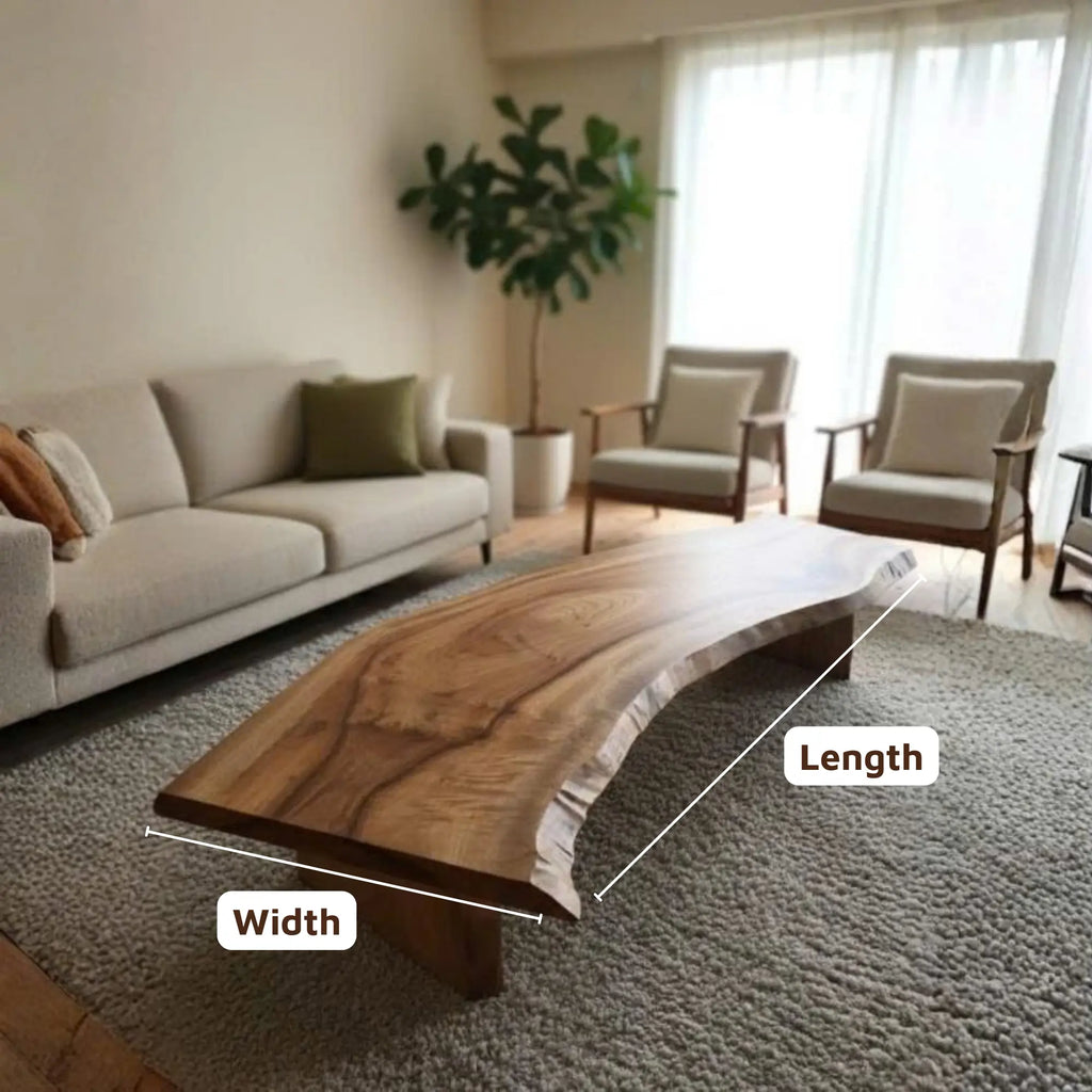 Minimalist Live Edge Suar Wood Low Coffee Table CTICF25004