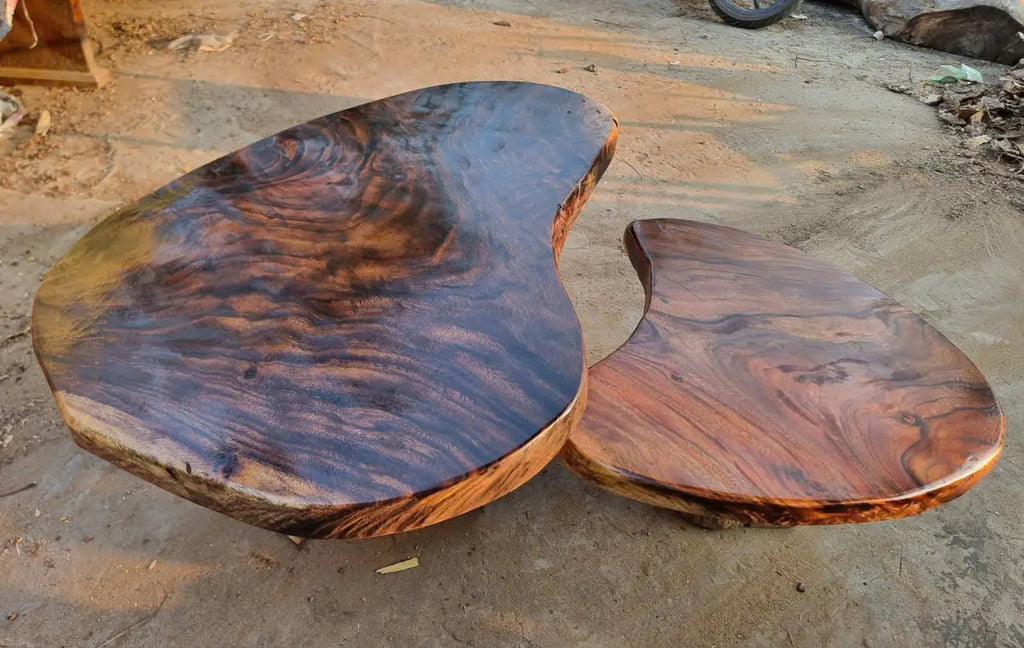 Modern Freeform Organic Curved Suar Wood Nesting Coffee Table CTINE25001