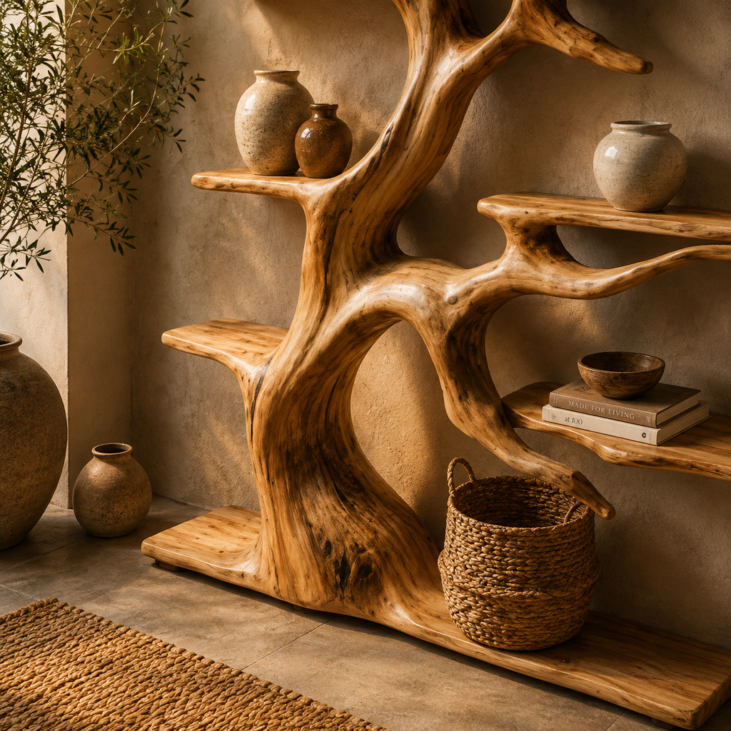 Natural Driftwood Tree Floating Bookshelf CTITB25011