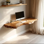 Natural Edge Wood Wall Mounted Floating Writing Desk CTIDE25002