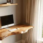 Natural Edge Wood Wall Mounted Floating Writing Desk CTIDE25002