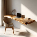 Natural Live Edge Suar Wood Wall Mounted Floating Desk CTIDE25001