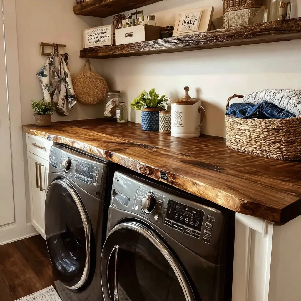 Natural Live Edge Washer & Dryer Countertop CTIBRV25005