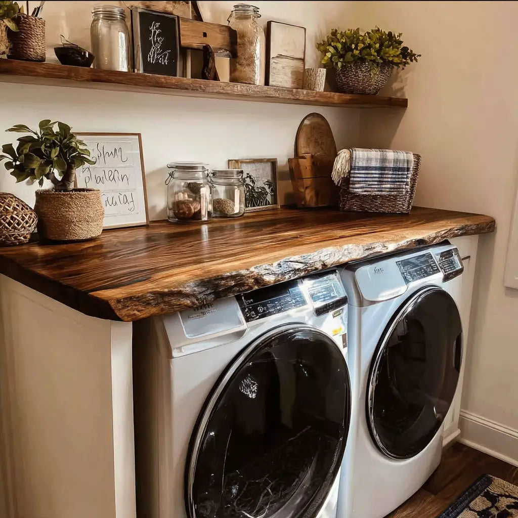Natural Live Edge Washer & Dryer Countertop CTIBRV25005