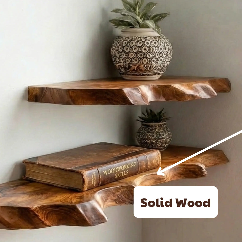 Natural Live Edge Wood Floating Shelves CTIFL25017
