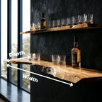 Natural Live Edge Wood Floating Whiskey Shelf CTIBAR25002