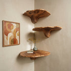 Natural Mushroom Wood Floating Shelf CTIMR25002