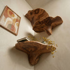 Natural Mushroom Wood Floating Shelf CTIMR25002