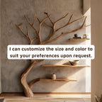 Natural Tree Branch Wall Shelf with Floating Wood Shelves CTITB25001