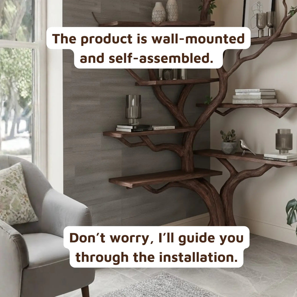 Natural Tree Shaped Corner Wall Bookshelf CTICB25001