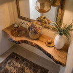 Organic Modern Live Edge Wood Sink Vanity Shelf CTIBRV25008