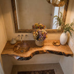 Organic Modern Live Edge Wood Sink Vanity Shelf CTIBRV25008