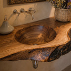 Organic Modern Live Edge Wood Sink Vanity Shelf CTIBRV25008
