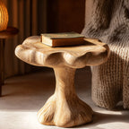Organic Sculptural Solid Wood Mushroom End Table CTIEN25001