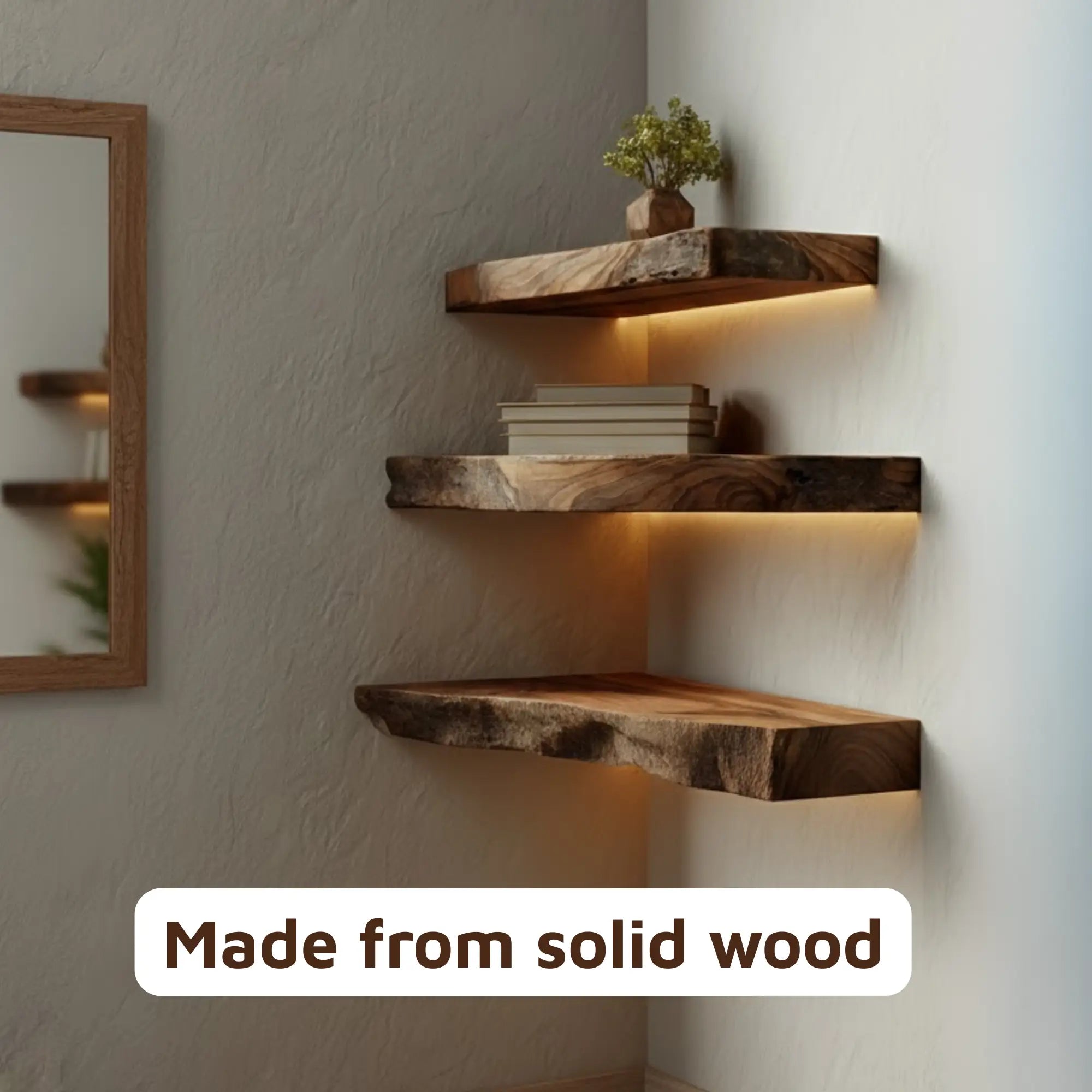 Rustic Floating Corner Shelf Living Room Decor CTICN25009