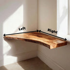 Rustic Handmade Live Edge Wood Corner Floating Desk CTIDE25004