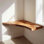 Rustic Handmade Live Edge Wood Corner Floating Desk CTIDE25004