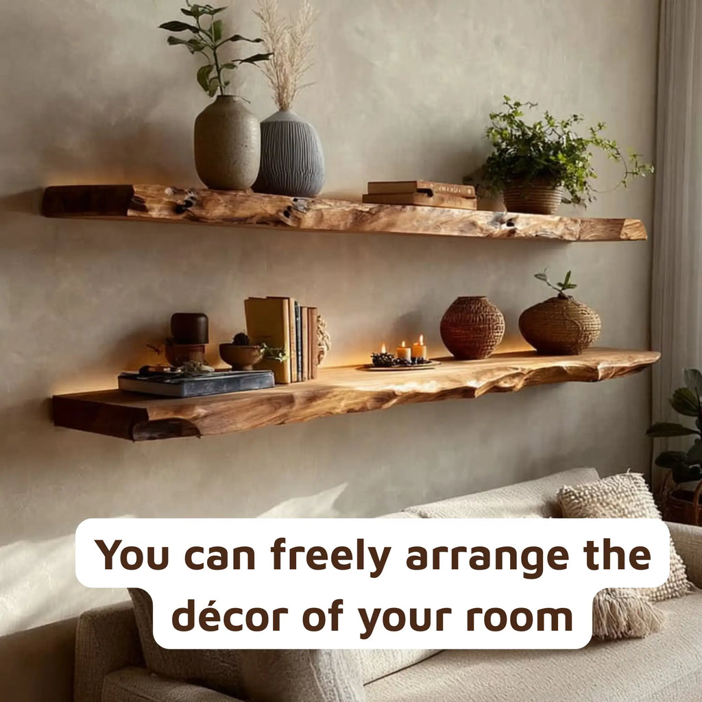 Rustic Live Edge Floating TV Shelves Living Room CTIFL25014