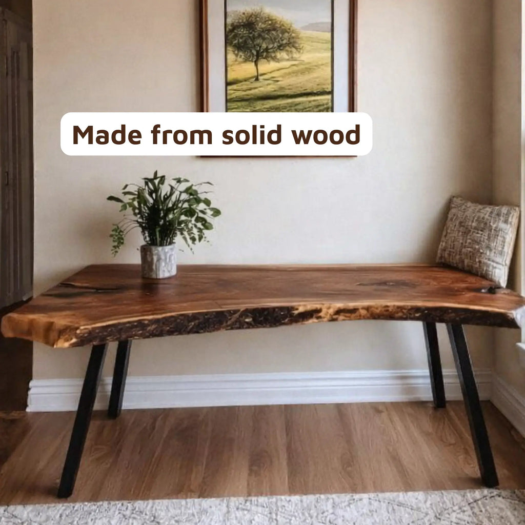 Rustic Live Edge Suar Wood Console Table CTICS25001