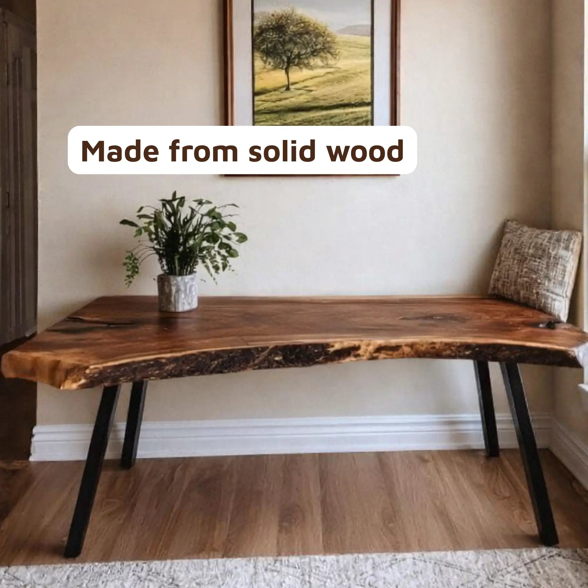 Rustic Live Edge Suar Wood Console Table CTICS25001