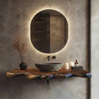 Rustic Live Edge Wood Vanity Top Natural Wavy Edge Bathroom Floating Shelf CTIBRV25003
