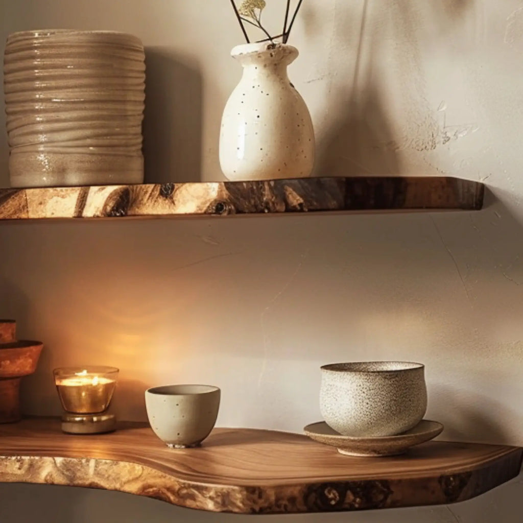 Rustic Monkeypod Floating Shelves CTIFL25006