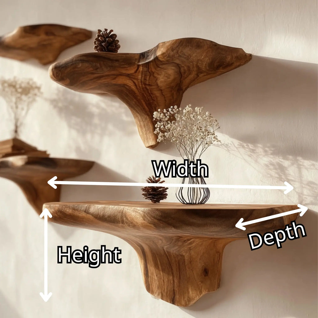Rustic Wavy Live Edge Floating Shelf CTIMR25001