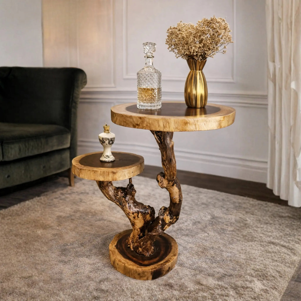 Rustic Wooden Side Table for Living Room Decor CTIEN25002
