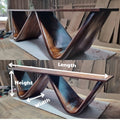 Sculptural Solid Suar Wood Curved W-Shape Table Base CTIBAS25001