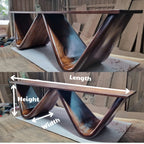 Sculptural Solid Suar Wood Curved W-Shape Table Base CTIBAS25001