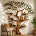 Sculptural Solid Wood Tree Bookshelf with Curved Branches CTITB25004