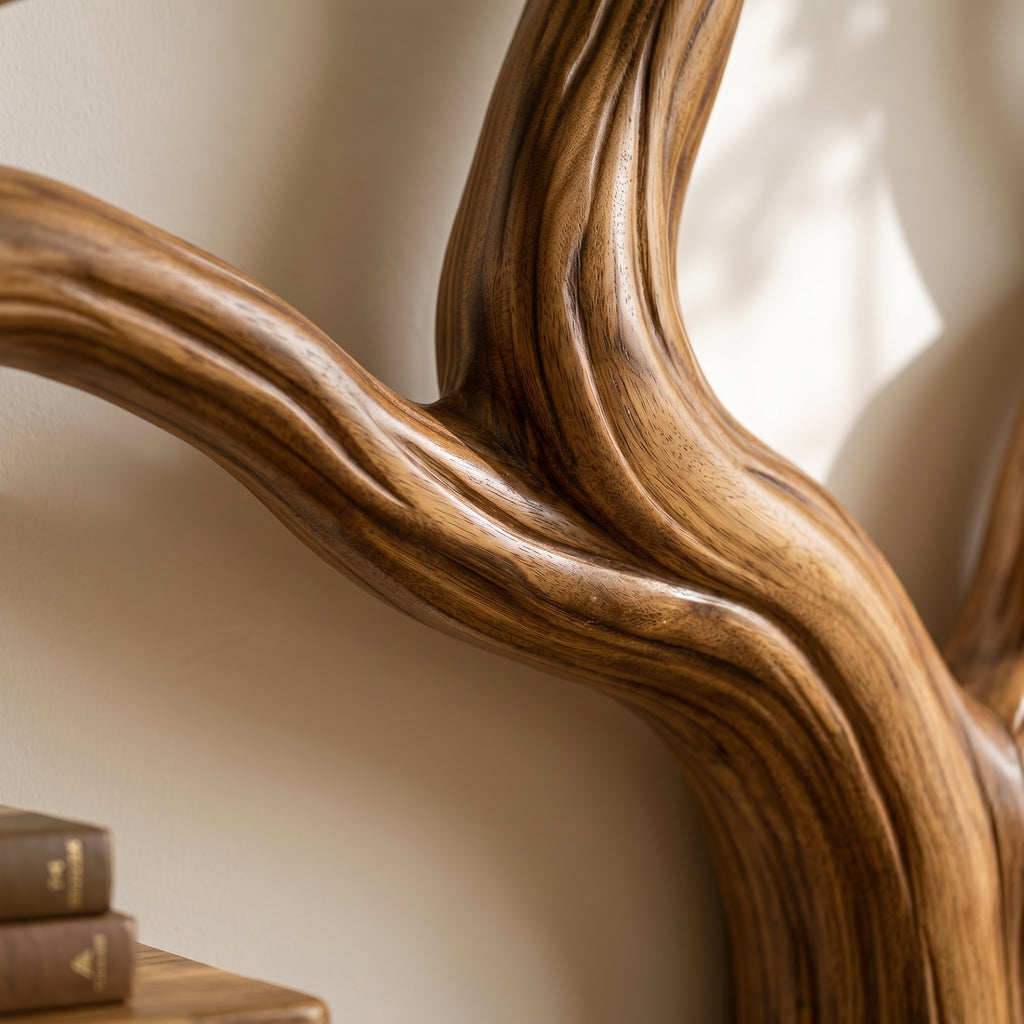 Sculptural Solid Wood Tree Bookshelf with Curved Branches CTITB25004