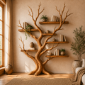 Wall Mounted Wooden Tree Bookcase with Floating Shelves CTITB25006