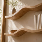 Wavy Wooden Floating Shelves Living Room For New Year CTIWV25003
