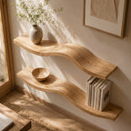 Wavy Wooden Floating Shelves Living Room For New Year CTIWV25003