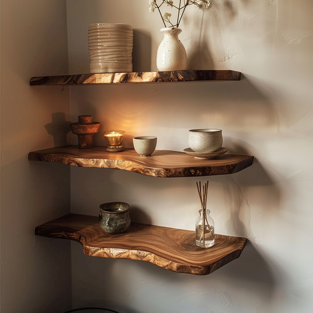 Rustic Monkeypod Floating Shelves CTIFL25006
