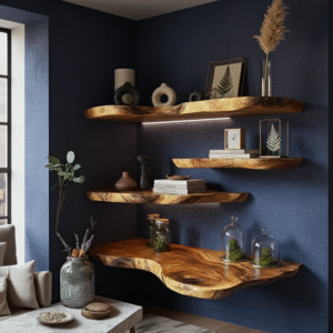 Rustic Live Edge Floating Shelves  Decor Office Gift CTIFL25012