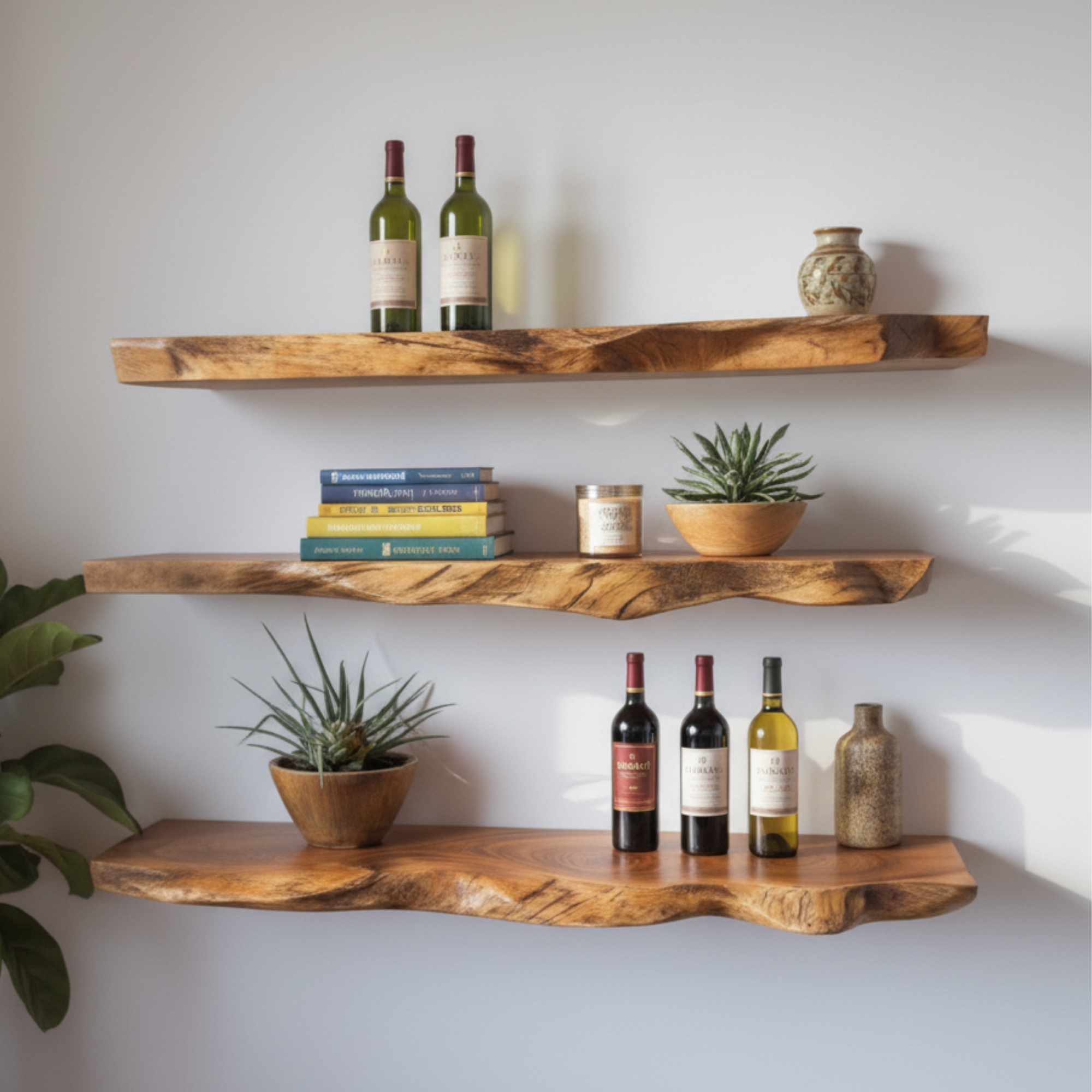 Handmade Live Edge Natural Floating Shelves CTIFL25009