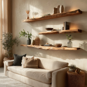 Handcrafted Wooden Floating Shelves TV Stand Living Room CTIFL25013