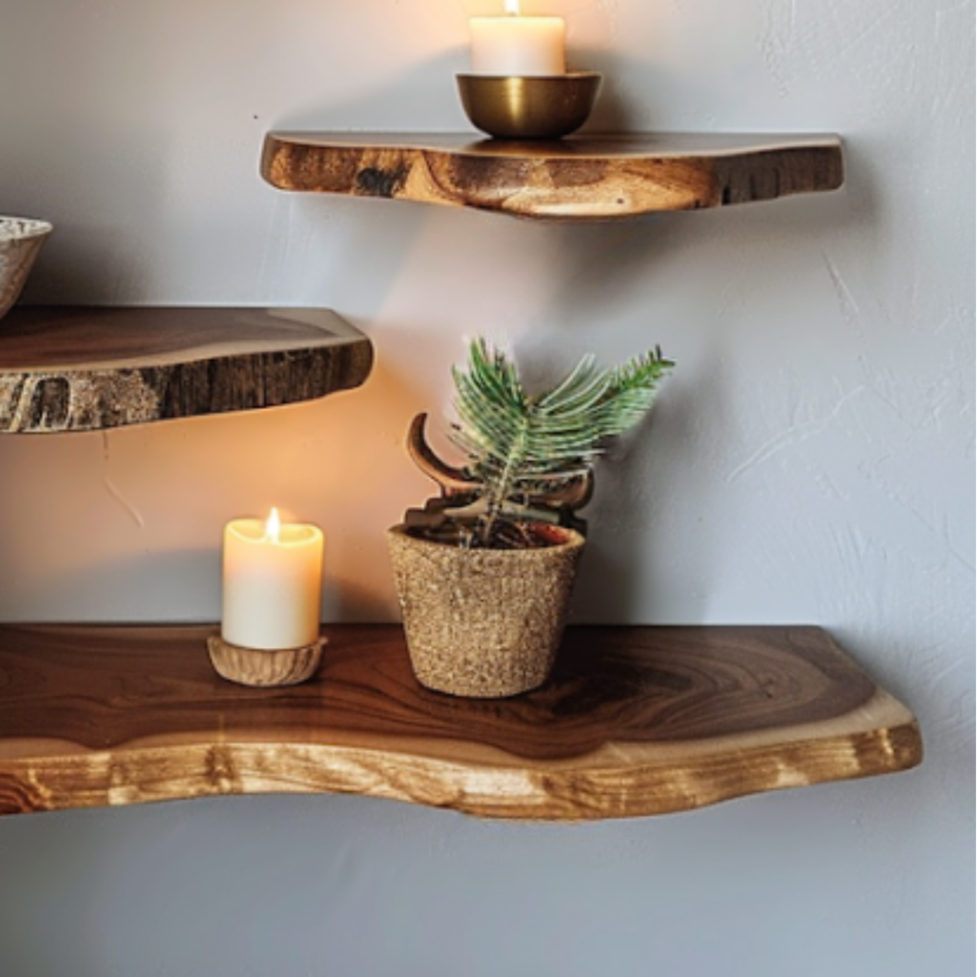 Rustic Live Edge Floating Shelves CTIFL25004