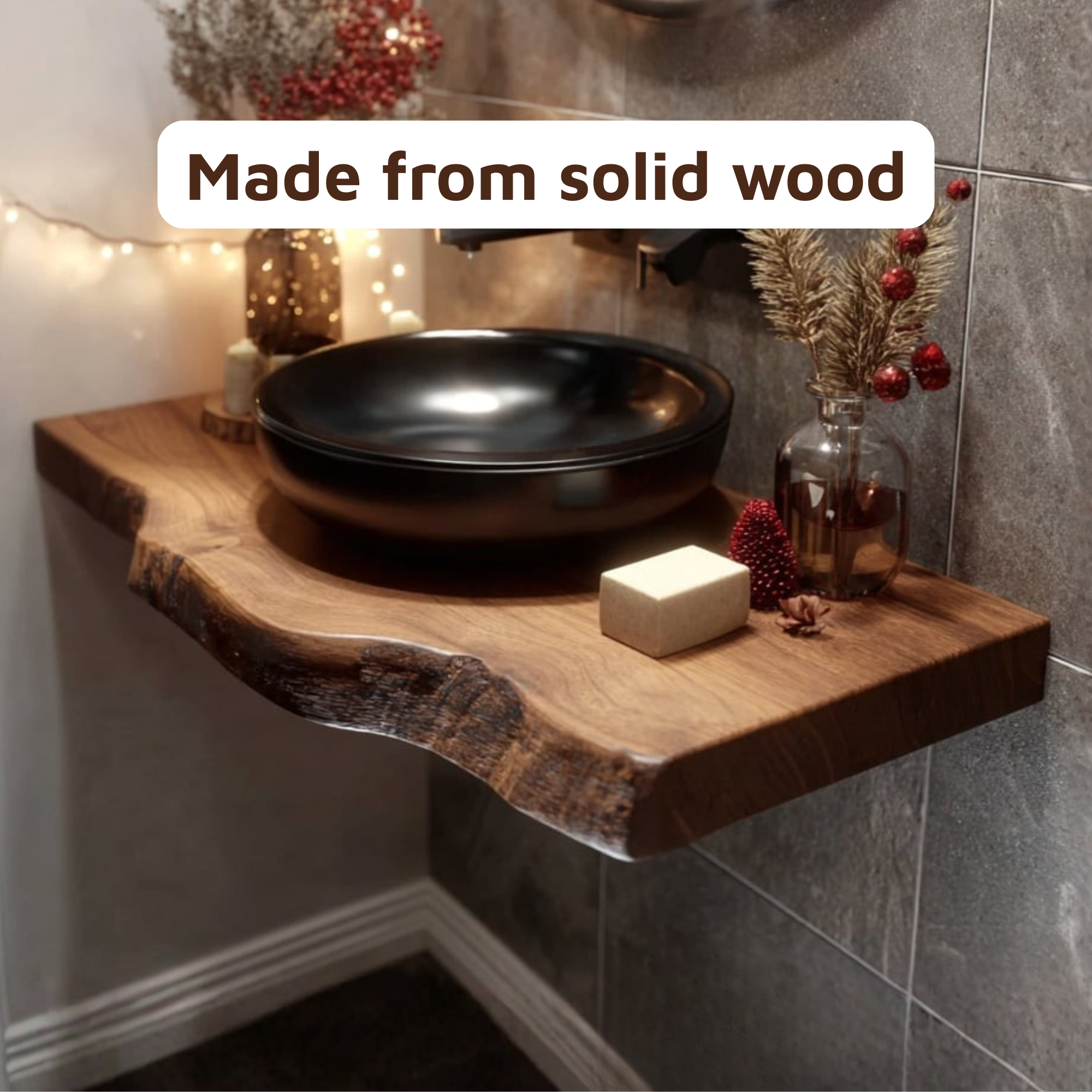 Natural Edge Live Edge Bathroom Vanity Countertop CTIFLBR25002