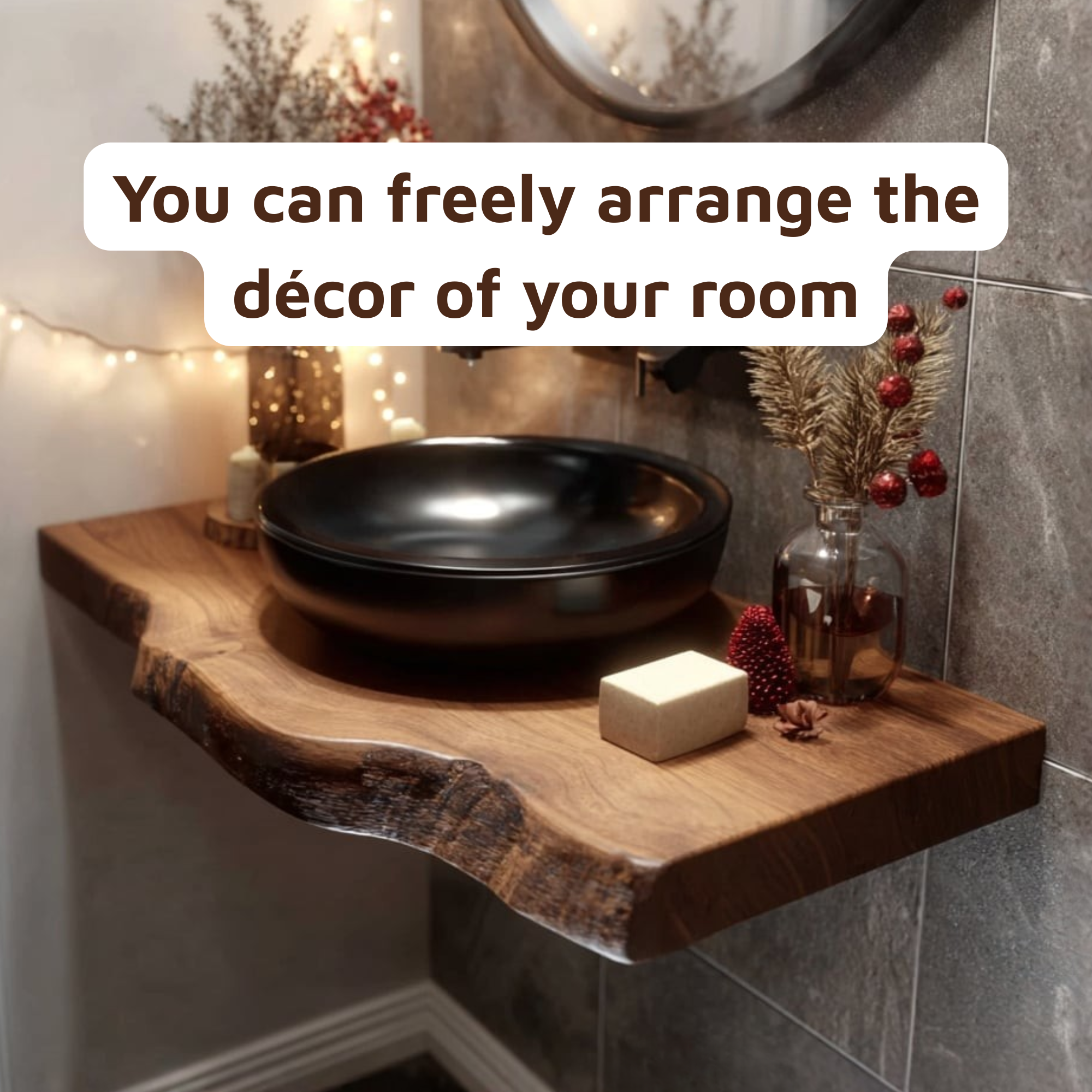 Natural Edge Live Edge Bathroom Vanity Countertop CTIFLBR25002